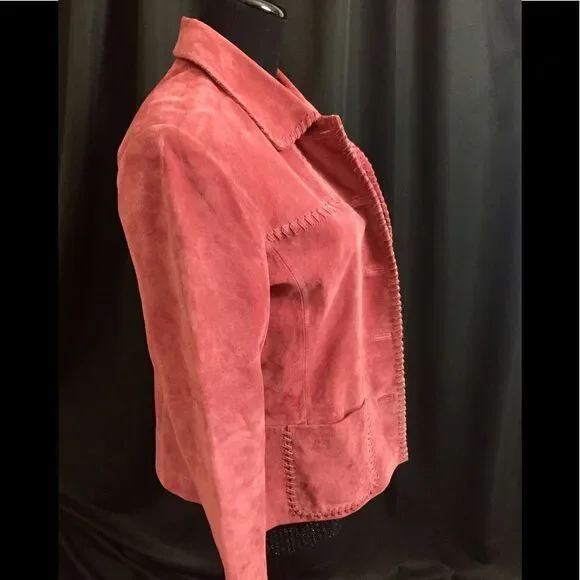 Cute pink suede jacket by Bernardo in small - Picture 3 of 5